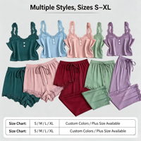 Set Piyama Wanita Chic Halter-top Celana Panjang Tiga Potong untuk Pakaian Santai Mewah Set Pakaian Tidur Bernapas untuk Wanita