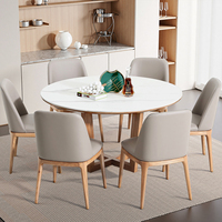 Juegos de comedor modernos de madera, mesas y sillas de comedor circulares para hoteles, residencias, espacios comerciales, venta al por mayor de fábrica