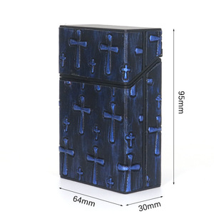 Étui à cigarettes en cuir poli coupe-vent <span class=keywords><strong>Shiru</strong></span> Classic Design pour homme, lot de 20, boîte de rangement portable à rabat - Product Image 6