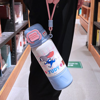 Bouteille d'eau isotherme pour enfants Mickey dessin animé mignon, en acier inoxydable 316, tasse thermos portable avec cordon, anti-fuite