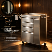 Chariot de Salon Moderne en Acier Inoxydable avec 4 Tiroirs, Meuble de Rangement pour Outils - Chariot Roulant Robuste pour Salons de Coiffure, Domicile, Bureau, Appartement