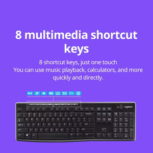 Combo de Teclado y Ratón Inalámbrico Logitech MK270, Receptor 2.4G, Teclado de Tamaño Completo, Batería de Larga Duración, Set de Teclado y Ratón para Oficina - Product Image 2