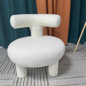 Fauteuil Engel Olga en tissu Teddy moderne et créatif pour chambre à coucher, fauteuil en velours d'agneau pour hôtel - Product Image 1