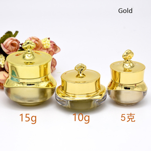 Di lusso 5g 10g 15g corona forma di vetro <span class=keywords><strong>oro</strong></span> vuoto Aroma diffusore bottiglia con coperchi - Product Image 2