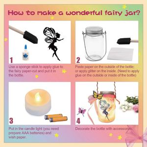 Kit de Manualidades de Linterna de Hadas con Control Remoto, Lámpara Nocturna de Frascos Mason, Proyecto de Arte Decorativo para Jardín, para Fiestas de Cumpleaños y Escuela - Product Image 3
