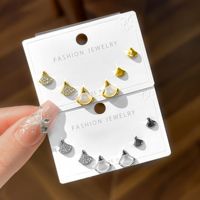 Orecchini di Lusso in Ottone Placcato Oro con Perno in Argento 925, Set con Zirconi Micro-Incastonati, Una Confezione Contiene Tre Paia, Orecchini di Alta Gamma per Donna