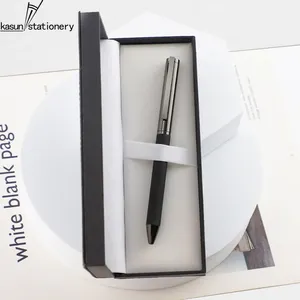 Klasik yüksek kalite lüks Gun siyah Metal tükenmez kalemler özelleştirilmiş kauçuk kaplama varil ile bakır kalem klip