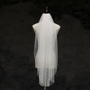 S1474R 2025 nouvelle mode fait à la main perle luxe <span class=keywords><strong>court</strong></span> une couche métal peigne <span class=keywords><strong>voile</strong></span> de <span class=keywords><strong>mariée</strong></span> <span class=keywords><strong>voile</strong></span> - Product Image 2