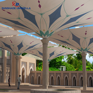 電動格納式ヘビーデューティーサンシェード傘 PVC製リモコン付きUVカット 6m投影 フリースタンディング屋外オーニング - Product Image 3