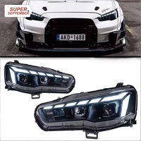Conjunto de Faros Delanteros para Mitsubishi Lancer OLIVER 08-16, Estilo EVO Modificado Audi RS, 12V 30W LED de Luz Diurna