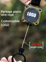 Porte-clés extérieur XXH-P012 rétractable magnétiquement robuste et facile à tirer avec sangle tressée velcro et porte-clés à dégagement rapide
