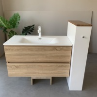 Le bassin en céramique mat de style en bois peut être personnalisé