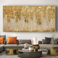 Moderne Grande Feuille D'or Spectaculaire Glorieux Grande taille pure Toile Peinte À La Main oeuvre moderne art mural peintures à l'huile abstraites