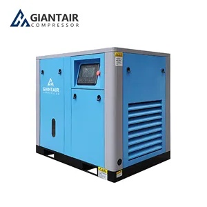 GIANTAIR 7 8 10 Bar 50Hz 60Hz 15kw 20HP minyak injeksi Gratis memperbaiki kecepatan putar sekrup kompresor udara