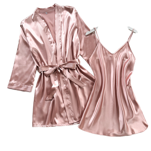 Pigiama Intero in Poliestere Solido Stile Retrò Elegante per Inverno/Primavera/Autunno/Estate, Sexy con Scollo a V e Decorazioni, Asciugatura Rapida - Product Image 1