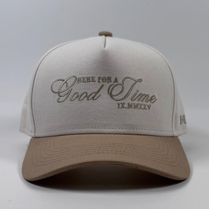 Moda escrita Good Time sombreros de boda para mujeres logotipo personalizado champán bordado gorras de camionero con J + E 5 paneles dos tonos Gorras - Product Image 2