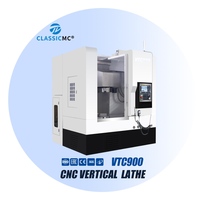 Tour CNC vertical classique VTC900 à broche unique, robuste, avec commande Fanuc et moteur 220V
