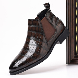 Botas de Tobillo Chelsea Clásicas Occidentales Formales Marrones Originales Hechas a Mano de Lujo para Hombre, de PU, Estilo Slip-on, Venta al Por Mayor - Product Image 2