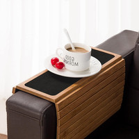Support de tasse à clipser sur l'accoudoir du canapé, table pliante portable en bambou pour boire du café, manger des collations