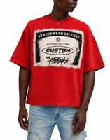 T-shirt graphique streetwear oversize 300 GSM en coton épais 100 % avec impression DTG, coupe carrée et courte pour homme