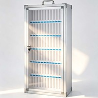 Boîtier de rangement industriel pour téléphones portables à 72 emplacements avec insert en mousse et serrure à combinaison sécurisée pour armoire de rangement de téléphones portables sécurisée