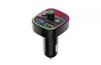 Chargeur rapide USB pour voiture 15W, émetteur FM Q5, lumière d'ambiance, lecteur MP3 Type-C, adaptateur allume-cigare Q7