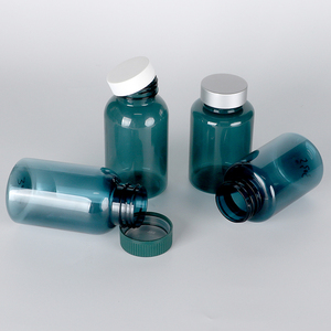 Customized Capsule <b>Bottle</b> Pharmaceutical Packaging PET Plastic Capsule Green Transparent For Health Products With Screw Cap - Product Image 5