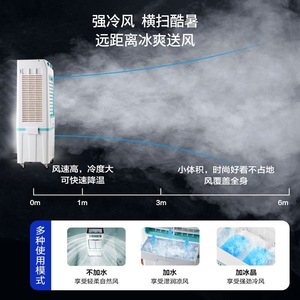 พัดลมไอเย็นแบบพกพา 100 วัตต์ 3 ระดับความเร็ว ตั้งพื้นได้ ผลิตจากพลาสติก พร้อมฟังก์ชั่นกรองอากาศ สำหรับใช้ในบ้านและห้องนอน - Product Image 4