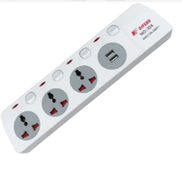 Klip Lampu Strip Kabinet Dapur Plastik, Soket Ekstensi Meja dengan Port USB, Kabel Tahan Cuaca 3m
