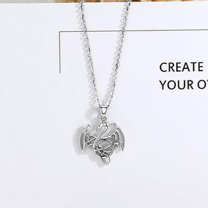 थोक 925 स्टर्लिंग चांदी ड्रैगन लटकन हार गहने महिलाओं को पुरुषों के लिए - Product Image 3