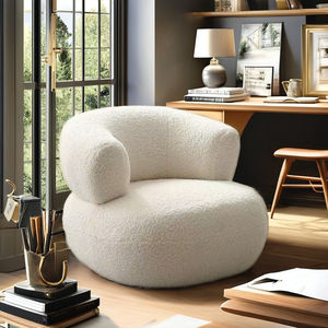 Bắc Âu Trắng Duy Nhất Teddy Ngồi Có Thể Ngả Cánh Tay Sang Trọng Boucle Da Phòng Chờ Ghế Đảo Ngược Da Lười Biếng Câu Lạc Bộ Giải Trí Cho Phòng Ngủ Sống - Product Image 2