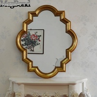 Resin putih antik cermin dinding kamar mandi elegan dekorasi rumah dengan desain seni dekorasi gaya kaca aksen