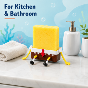 Divertido Soporte de <span class=keywords><strong>Esponja</strong></span> de Dibujos Animados para Fregadero de Cocina, Escurridor de Platos, Organizador de Esponjas, Gadget de Cocina de Secado Rápido, Decoración del Hogar, Algodón - Product Image 2