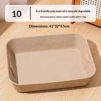Bac à litière jetable extra large, anti-éclaboussures, portable pour les voyages, toilette temporaire pour chat de type ouvert sans nettoyage
