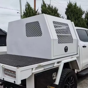 Custom Portable Aluminium Half Dog Ute Canopy Waterproof Outdoor Storage <b>Tool</b> <b>Box</b> with 2 Compartments Gull Wing <b>Lock</b> up to 2000L - Product Image 1