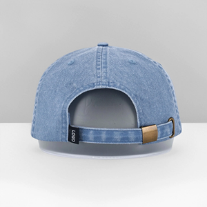 Casquette de baseball 6 panneaux en jean délavé avec <span class=keywords><strong>logo</strong></span> personnalisé brodé en 3D, visière incurvée, style décontracté et sportif pour homme - Product Image 5