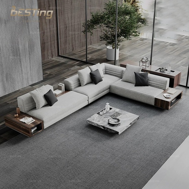 Luxury Sofa Sets for Living Room Modern Home Furniture Fabric I/L Sofa Set