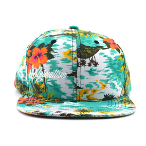 Tùy Chỉnh Hawaii Hoa In Ấn <span class=keywords><strong>5</strong></span> Bảng Điều Chỉnh Snapback <span class=keywords><strong>Cap</strong></span> Hat Màu Xanh Lá Cây Mô Hình Unisex Thời Trang Bóng Chày Mũ Bán Buôn Và Tùy Chỉnh - Product Image 2