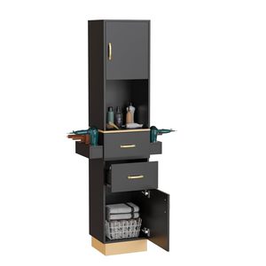 Estación de <span class=keywords><strong>Barber</strong></span>ía Moderna con Espejos y Mesa para Salón de Belleza - Muebles de Salón de Madera Resistente - Product Image 3