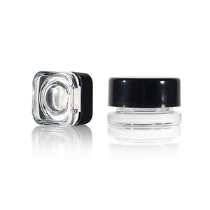 Contenants en verre transparent épais de 5 ml 5 g, résistants aux enfants, <span class=keywords><strong>pour</strong></span> le stockage de concentrés, d'huile, de baume à lèvres, de <span class=keywords><strong>cire</strong></span>, de cosmétiques, avec couvercle noir hermétique - Product Image 2