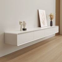Table basse ronde de salon au design artistique de luxe, ensemble table basse et meuble TV en bois simple pour appartement moderne