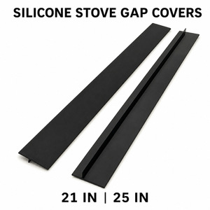 T-Shaped Silicone Stove <b>Gap</b> Cover 21 25 Inch Kitchen Filler Black - Product Image 2