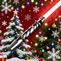 Ensemble cadeau sabre laser de Noël avec base lumineuse RVB, jouet sabre laser durable pour les fêtes de fin d'année et les enfants, cadeau de Noël et débutants en cosplay