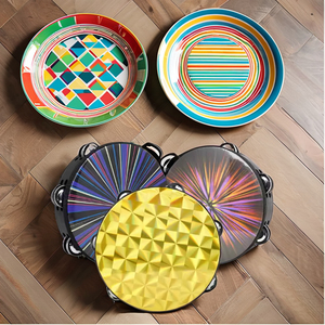 โออีเอ็ม8นิ้วไม้แข็งสำหรับเด็กแทมโบรีนมือสองแถวเครื่องเคาะกระเป๋าหนังกลอง - Product Image 2