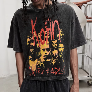 Maglietta da uomo a manica corta Vintage retrò a manica corta con stampa a tema <span class=keywords><strong>Rock</strong></span> <span class=keywords><strong>Band</strong></span> - Product Image 1