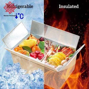 Baoren Stock Eco-Friendly Insulated Frozen Mailing <b>Boxes</b> for Sushi and Fresh Food Shipping with Kraft Paper Liner - Product Image 3