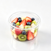 Gobelet jetable en PET à paroi simple, transparent, avec couvercle à clipser, pour yaourt, fruits, parfait, prêt à consommer, qualité alimentaire, vente en gros, direct usine