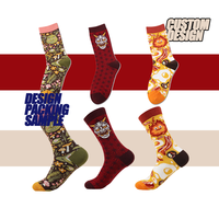 Chaussettes en coton pour femmes avec motif de dessins animés étranges et colorés pour filles