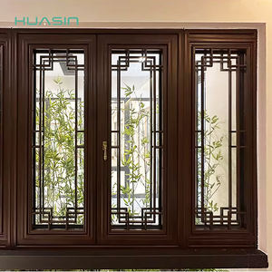 Jendela Kayu Berlapis Aluminium dengan Kaca Ganda Hemat Energi dan Sistem Thermal Break, Bukaan Dalam, untuk Rumah Tradisional Tionghoa - Product Image 1