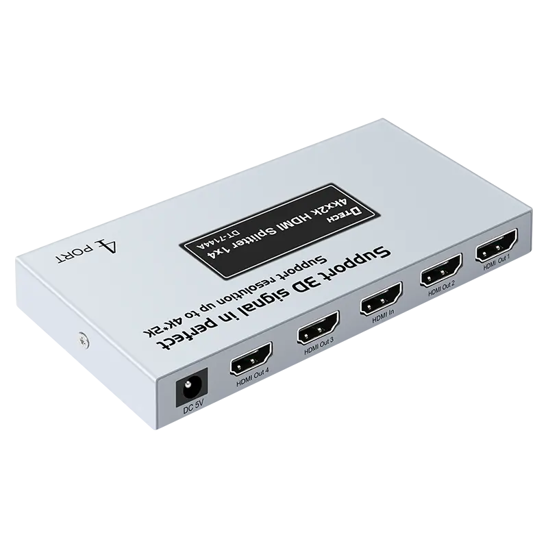 DTECH OEM/ODM 1080p 1 en 4 2,0 1x4 4k HDMI splitter 3840x2160 @ 30Hz 3D video 25m